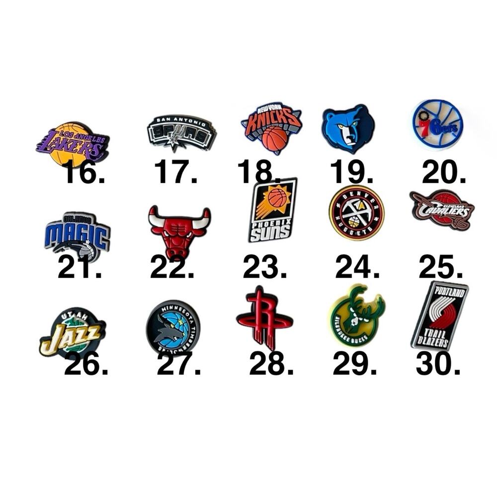 NEW Basketball Sports Team SHOE CHARMS for Croc Shoes And More PICK 1 Your Team